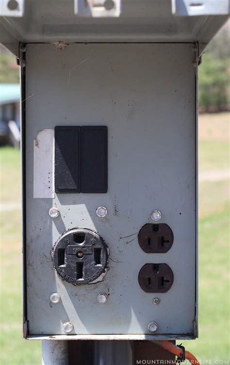 rv outdoor electrical box|electrical box for rv hookup.